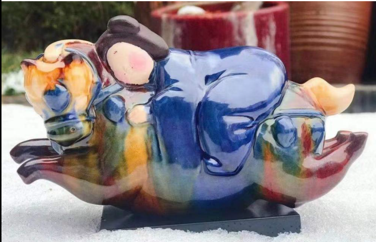 唐小妹三彩骑马人偶