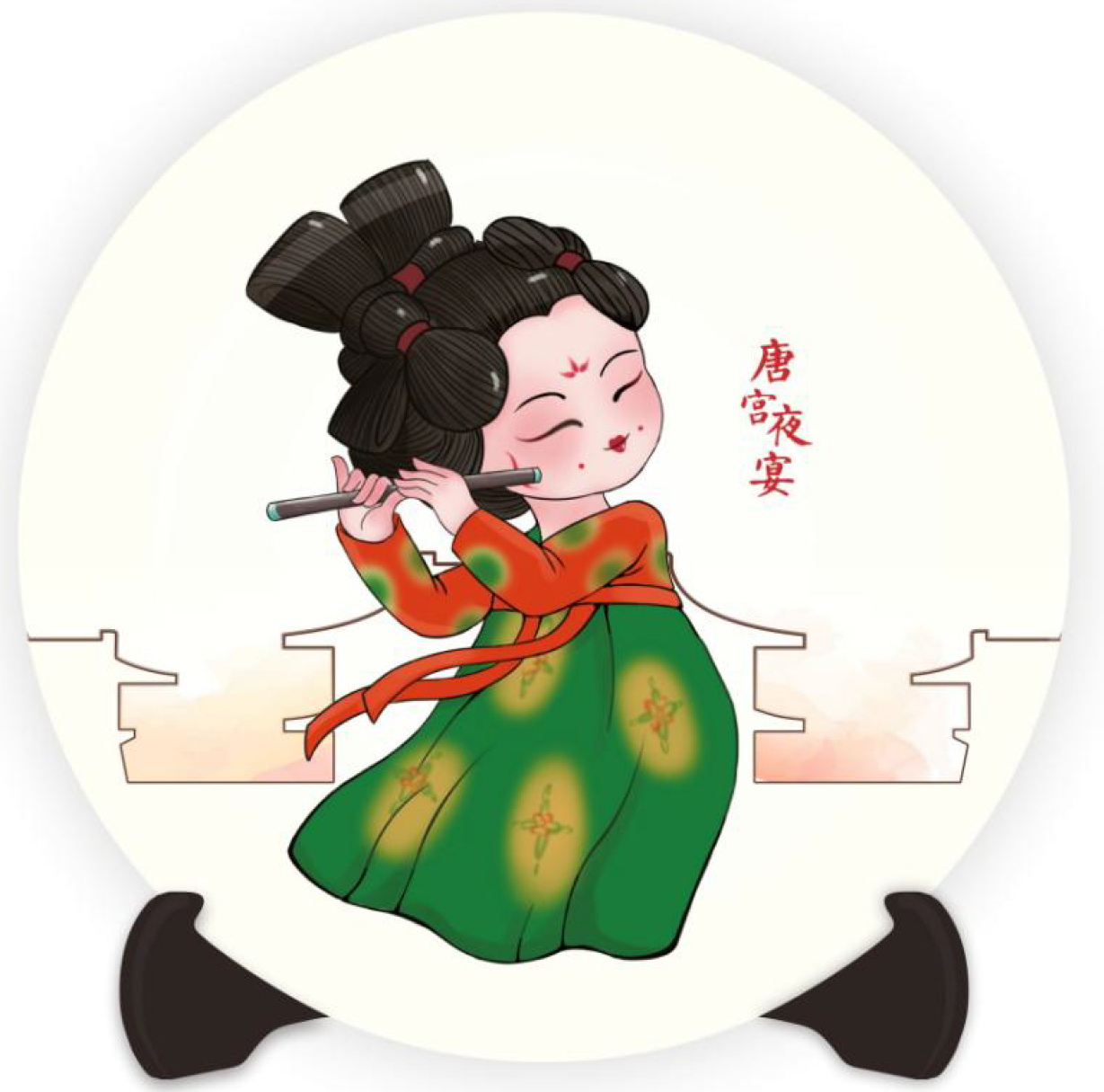 唐小妹三彩盘子